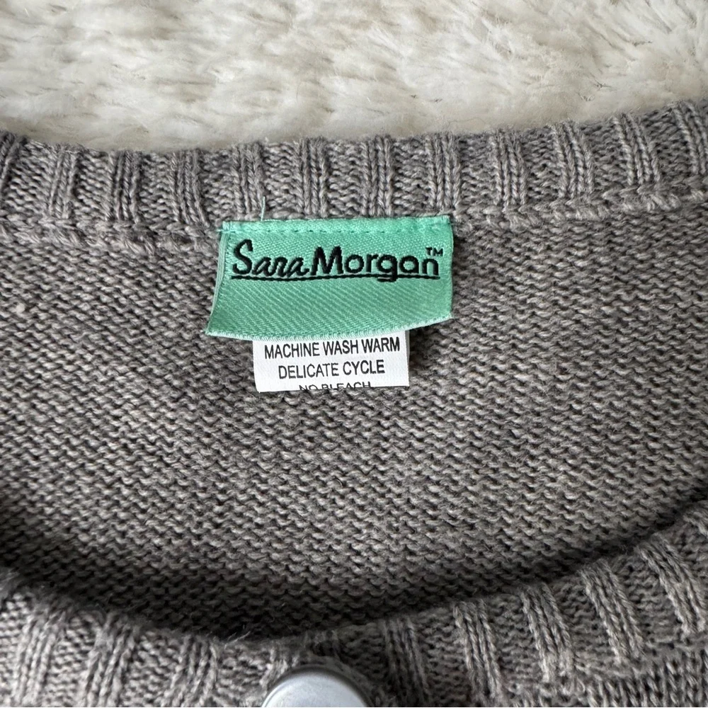 Sara Morgan Women's Sweater Cardigan Size xl GRAY Long Sleeve 100% acrylic - Picture 2 of 5